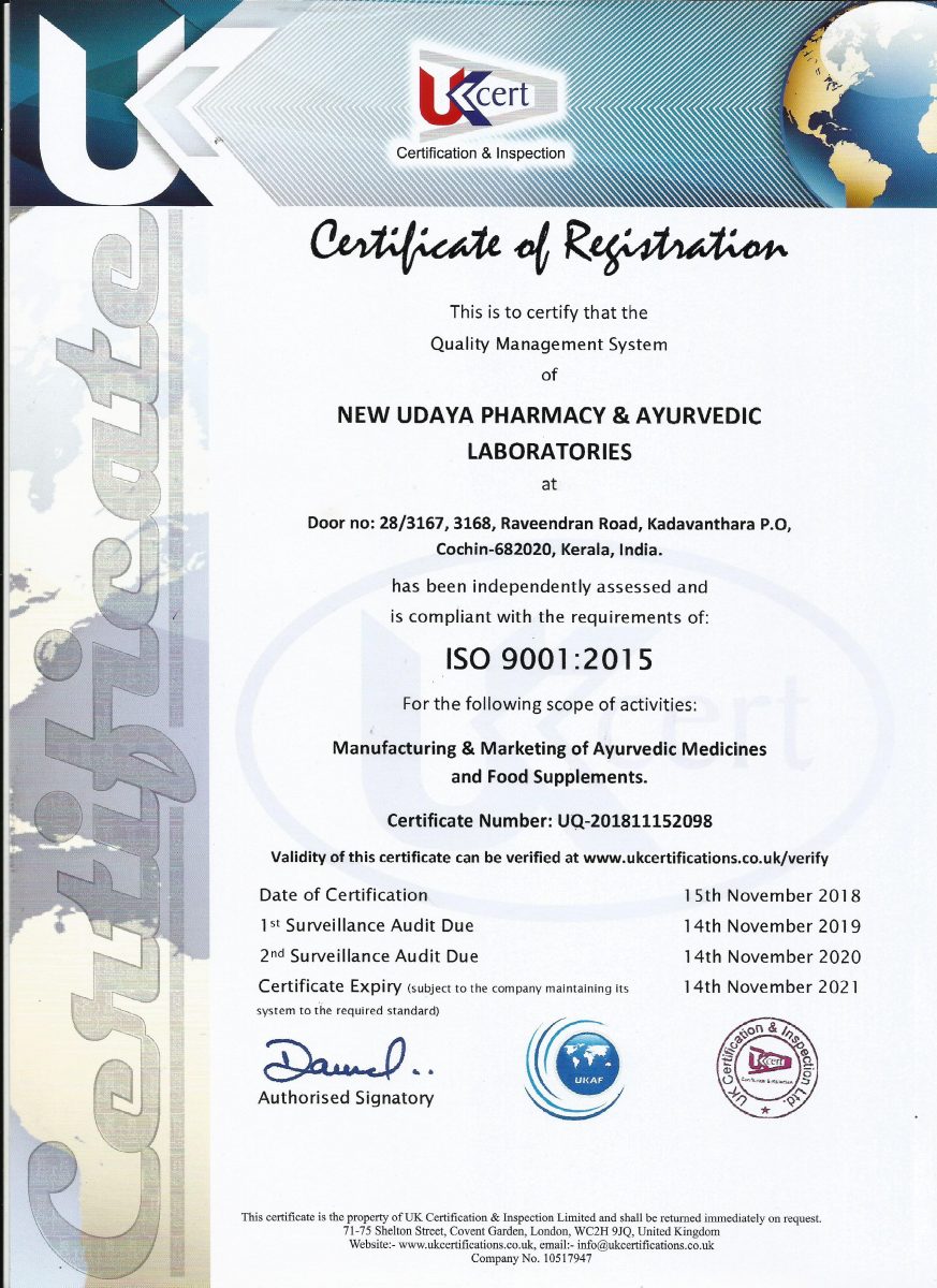 NUPAL Remedies ISO certification